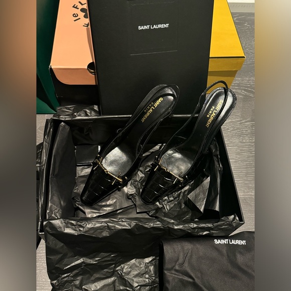 Saint Laurent Crocs Gold hardware Heels - Picture 1 of 4